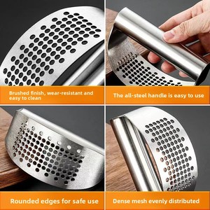 Stainless Steel All Steel Manual Garlic <b>Press</b> with Ring and Clip for Household Model Garlic Peeler & Masher - Product Image 4
