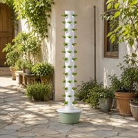 Tour de culture hydroponique à 13 étages avec pompe à eau et tiges de support métalliques pour la culture de légumes en intérieur