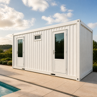 Unité de vestiaire de piscine en conteneur avec portes vitrées doubles, bloc sanitaire portable pour centre de loisirs et piscine