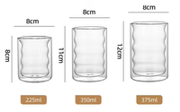 Set Cangkir Kaca Dinding Ganda Bebas Timbal Grosir dengan Gagang 250ml/400ml, Transparan, Dapat Digunakan Kembali, Gaya Bunga untuk Kopi, Susu, Teh, Jus
