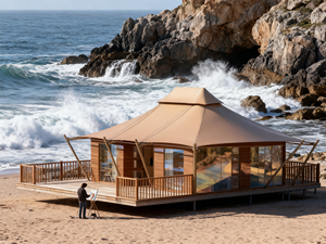 Tenda Glamping Mewah Semi-Permanen 2-Kamar untuk Gurun, Tahan Air dan Api, Kanvas untuk Berkemah Keluarga, Resor Safari, Cocok untuk Empat Musim - Product Image 6