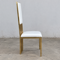 Chaise de banquet de mariage en acier inoxydable doré, entièrement rembourrée, avec dossier grillagé, vente en gros
