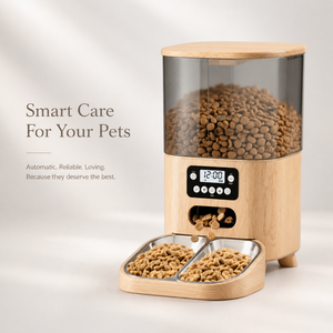 Dispensador de Comida para Perros con Diseño de Madera y Pantalla LCD, Capacidad de 4L para Vacaciones y Alimentación Diaria de Perros Pequeños/Medianos - Product Image 5