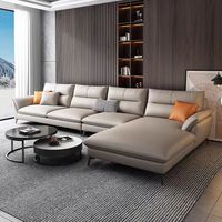 Sofá Seccional de estilo americano moderno Mufang, conjunto de sofá Guifei de cuero genuino, diseño contemporáneo para uso en apartamentos para varias personas