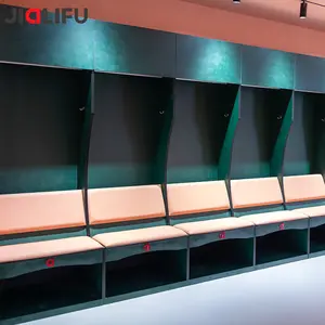 Customized Football Club Locker Room Waterproof HPL Phenolic Athlete Lockers With Bench