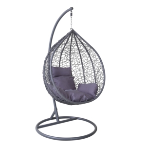 Fauteuil <span class=keywords><strong>suspendu</strong></span> en rotin de style nid d'oiseau/goutte d'eau pour intérieur/extérieur/salon, hamac/chaise suspendue en rotin de jardin avec coussins - Product Image 4