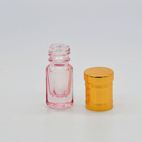 Mini flacon de parfum vide de luxe en verre rose de forme carrée de 2 ml pour huiles essentielles
