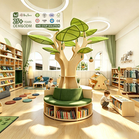 Hikeylove Bibliothèque en bois en forme d'arbre sur le thème de la forêt Ensemble de bibliothèque pour garderie, école maternelle, salle de classe, salon, bibliothèque