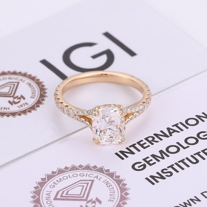 Bague de fiançailles en or massif 18 carats avec diamant de laboratoire certifié IGI, taille OMC, forme coussin, diamant de laboratoire cultivé - Product Image 5