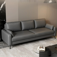 Canapé moderne en cuir, canapé rembourré 2 places avec pieds en métal pour petit salon, appartement, bureau