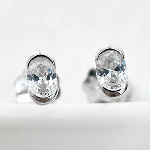 Оптовая продажа S925 стерлингового серебра Крошечные ослепительные круглые CZ классические серьги-гвоздики для женщин девочек детские ювелирные изделия подарок - Product Image 2