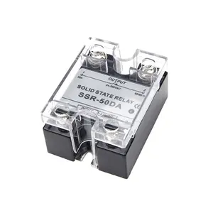 QIANJI Solid State Relay Module 3V-32VDC Input 24V-380VAC 50A Output Industrial Solid State Relay SSR-50DA