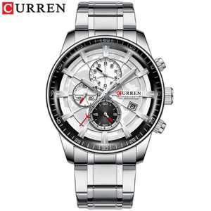 Custom Logo 8362 Business Trendy Men's Quartz Glass Dial <b>Waterproof</b> <b>Watch</b> Six Pin Multi-Functional Luxury Fashion Steel Band - Product Image 6