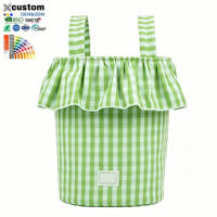Organisateur de couches suspendu pour bébé, panier de rangement pour poussette, sac de rangement à carreaux pour poussette, sac fourre-tout pour accessoires de voyage pour bébé