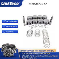 Linkteco 6 uds y 8 Uds pistones de motor con juego de anillos para Chrysler Dodge Jeep 3.7L 4.7L SOHC V8 16V 93,00mm 99-07 5012362AB 5012362AC