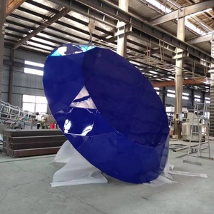 Escultura Pública de Acero Inoxidable para Jardín, Moderna, Decorativa, de <span class=keywords><strong>Gran</strong></span> Tamaño, con Forma de Diamante, para Parques al Aire Libre - Product Image 3