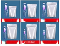 Kemasan Kantong Zipper Film Metalik Food Grade Anti Lembab Aluminium Foil Stand Up Pouch Logo Custom
