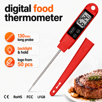 Thermomètre alimentaire numérique à lecture instantanée avec sonde longue, rétroéclairage et fonction de maintien de la calibration pour la cuisson, le barbecue, les confiseries et l'huile