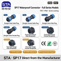 Conector Impermeable SP1710 SP1711 SP1712 Macho Hembra con Tuerca Trasera para Montaje en Panel, 2/3/4/5/7/9 Pines, 5A/10A para Sensor LED