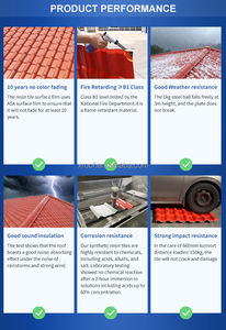 Feuille de toiture Teja Upvc Tejas Para Techo Terracotta Terrace Telha Pvc ASA PVC Tuile de <span class=keywords><strong>toit</strong></span> en résine synthétique - Product Image 6