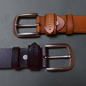 Ceinture décontractée pour homme BS INTERNATIONAL, boucle carrée en acier vintage, cuir de vachette, imperméable, écologique, imprimé par transfert thermique - Product Image 1
