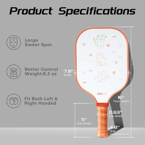 Paleta de Pickleball de Fibra de Carbono Estilo 2026 de 16 mm |   Paleta Profesional Aprobada por la USAPA con Núcleo de Panal, Sin Bordes e Impermeable - Product Image 4