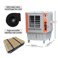 Refroidisseur d'air évaporatif industriel robuste, climatiseur mobile avec roues