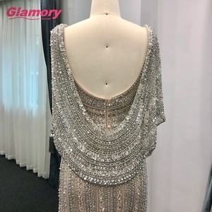 Vestido de Noche de Fiesta con Pedrería y Abertura Sexy Estilo Sirena, Fotos Reales 2020 - Product Image 4
