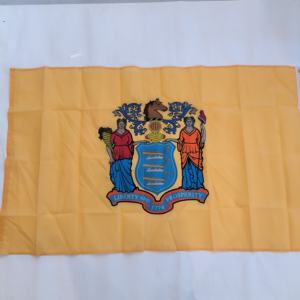Drapeau du New Jersey brodé de qualité supérieure, 3x5 pieds, tissu Oxford résistant, couleur buff, coutures renforcées, avec œillets en laiton - Product Image 5