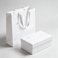 Ensemble de sacs en papier pour chaussures avec design imprimé personnalisé, écologique, boîtes d'expédition en carton ondulé avec impression de logo personnalisable