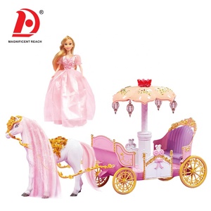 HUADA 2023 Children Battery Operated <strong>Toy</strong> Kids Electric Princess Pink Royal <strong>Horse</strong> <strong>Carriages</strong> <strong>Toy</strong> for Dolls - Product Image 2