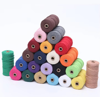 Cordon en macramé coloré pour la décoration de la maison, 3 mm, 50 m, 100 m, corde en coton colorée, cordon en macramé, corde DIY