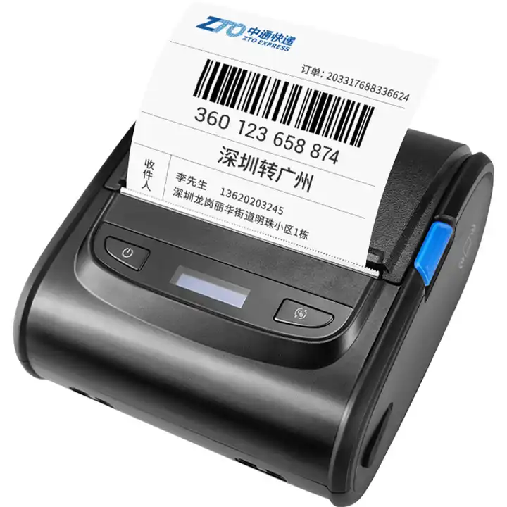 tragbare handy etiketten drucker 120 mm/s 3 zoll 80mm aufkleber drucker  logistik blau zahnhand barcode thermo drucker