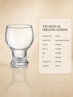 Verre à bière classique de 442 ml à large ouverture et base épaisse, verrerie commerciale pour brasseries, restaurants et services événementiels