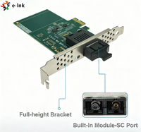 Carte réseau LAN à fibre optique filaire 100M, adaptateur d'interface réseau PCI-E, port SC, connexion Ethernet haute vitesse, système de serveur industriel