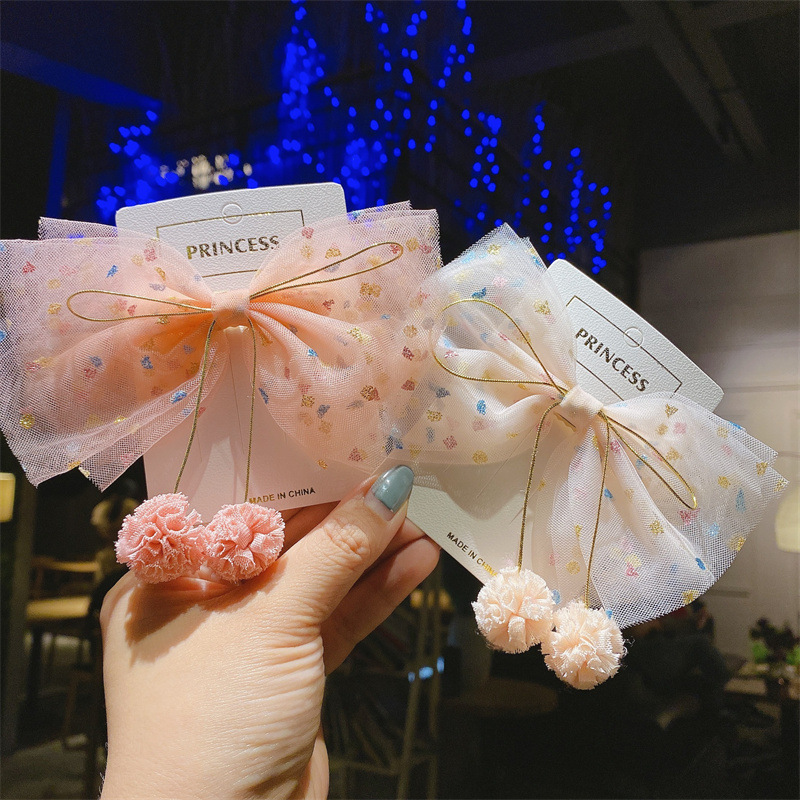 Оптовая продажа, стильные летние детские модные хлопковые заколки для волос, аксессуары для волос, милые розовые заколки для волос с бантом для маленьких девочек