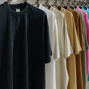 เสื้อยืดวินเทจสำหรับผู้ชายผ้าฝ้าย100แอซิดซักได้270แกรมเฮฟวี่เวท - Product Image 1