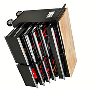 Armoire à outils à plusieurs tiroirs sur roulettes, chariot à outils robuste avec plateau en bois pour atelier de réparation automobile