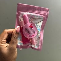 Sachet refermable de qualité alimentaire avec soufflet latéral, étanche, pour échantillons de rouge à lèvres, emballage plastique à fermeture éclair, lotion, masque facial, personnalisé