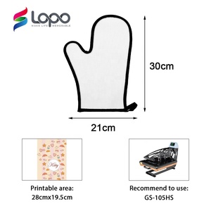 Nouvelle arrivée vente en gros de gants de cuisson en toile plate avec impression par sublimation gant de four vierge avec dos en caoutchouc - Product Image 4