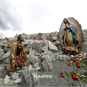 IFE size Bronze ur Ady of uuadalupe y statues uan Diego estatuas - Product Image 1