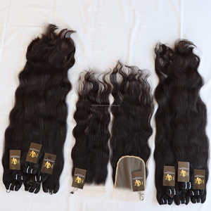 Mèches de cheveux humains 100% humains avec Lace Closure Hd, vente en gros - Product Image 1