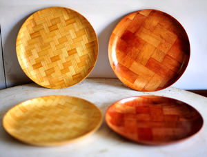 Juego de platos de madera de 12 "con cuencos novedosos, vajilla de ensalada hecha a mano ecológica duradera para restaurantes y hoteles - Product Image 4