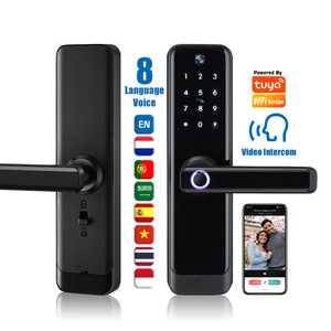 Videollamada WiFi, cerradura inteligente, manija de puerta, aplicación tuya, huella dactilar, entrada sin llave, cerraduras inteligentes con cámara - Product Image 1