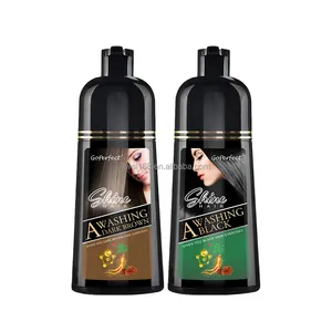 Logo personnalisé cheveux teinture shampooing rapide à base de plantes brésilienne cheveux couleur shampooing colorant shampooing pour cheveux blancs à noir