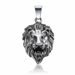 <span class=keywords><strong>Collana</strong></span> Vintage in Acciaio Inossidabile Hip-hop Retrò con Testa di <span class=keywords><strong>Leone</strong></span> per Uomo, Pendente in Titanio con Artiglio di Teschio - Product Image 4