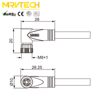 Connecteur de données circulaire à 4 broches, connecteur circulaire push-pull, IP67, prise mâle/femelle, antenne TV, connecteur femelle PCB, IEC Marvtech