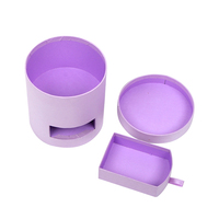 Boîte cadeau cylindrique personnalisée pour fleurs, emballage rond en papier avec revêtement UV et logo en feuille d'or pour bouquet de roses