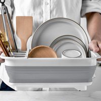 Organisateur de cuisine, égouttoir d'évier, meilleur égouttoir à vaisselle pliable en plastique
