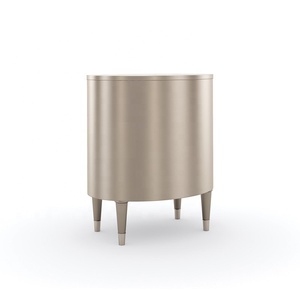 Table de chevet moderne en bois massif à 3 tiroirs Table de chevet de beauté Accents dorés Commodes pour le rangement de la chambre à coucher - Product Image 6